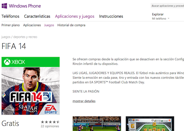 Fifa 14 llega a Windows Phone 8