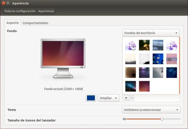 Apariencia - Aspecto en Ubuntu