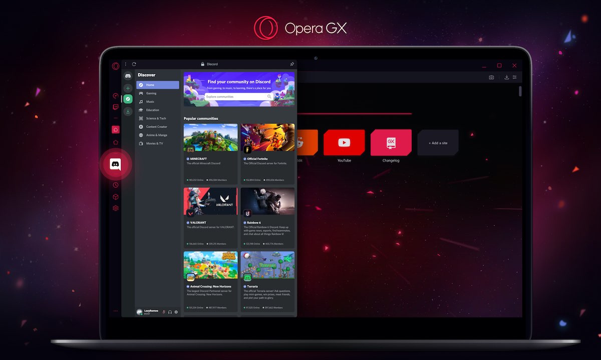 Opera GX LVL 2: Modo oscuro, Discord, ahorro de memoria...