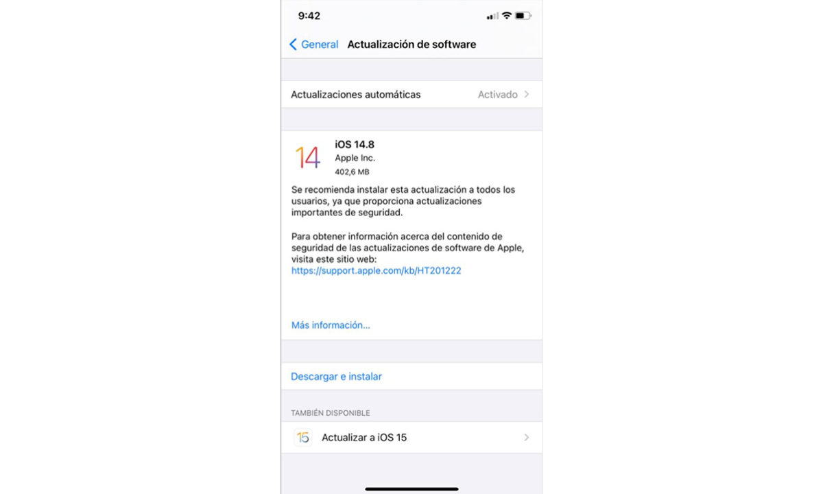 Cómo actualizar iOS 15 iPhone