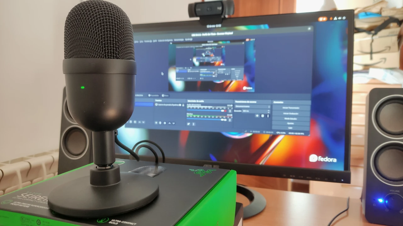 El micrófono Razer Siren Mini de este pequeño creador de contenidos