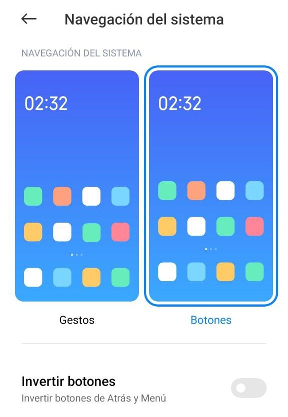 Cómo invertir el orden de los botones de navegación en móviles Xiaomi (Redmi y POCO)