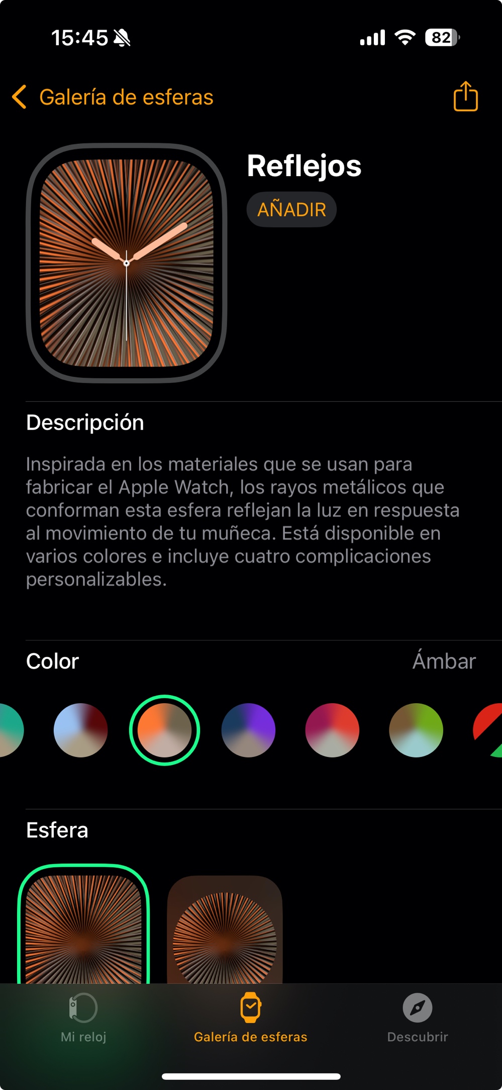 Esfera Reflejos Apple Watch Series 10